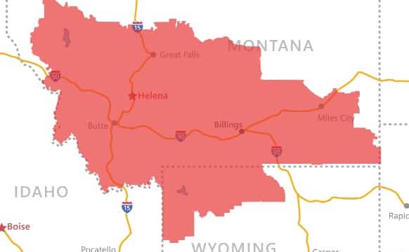 service area in montana and wyoming